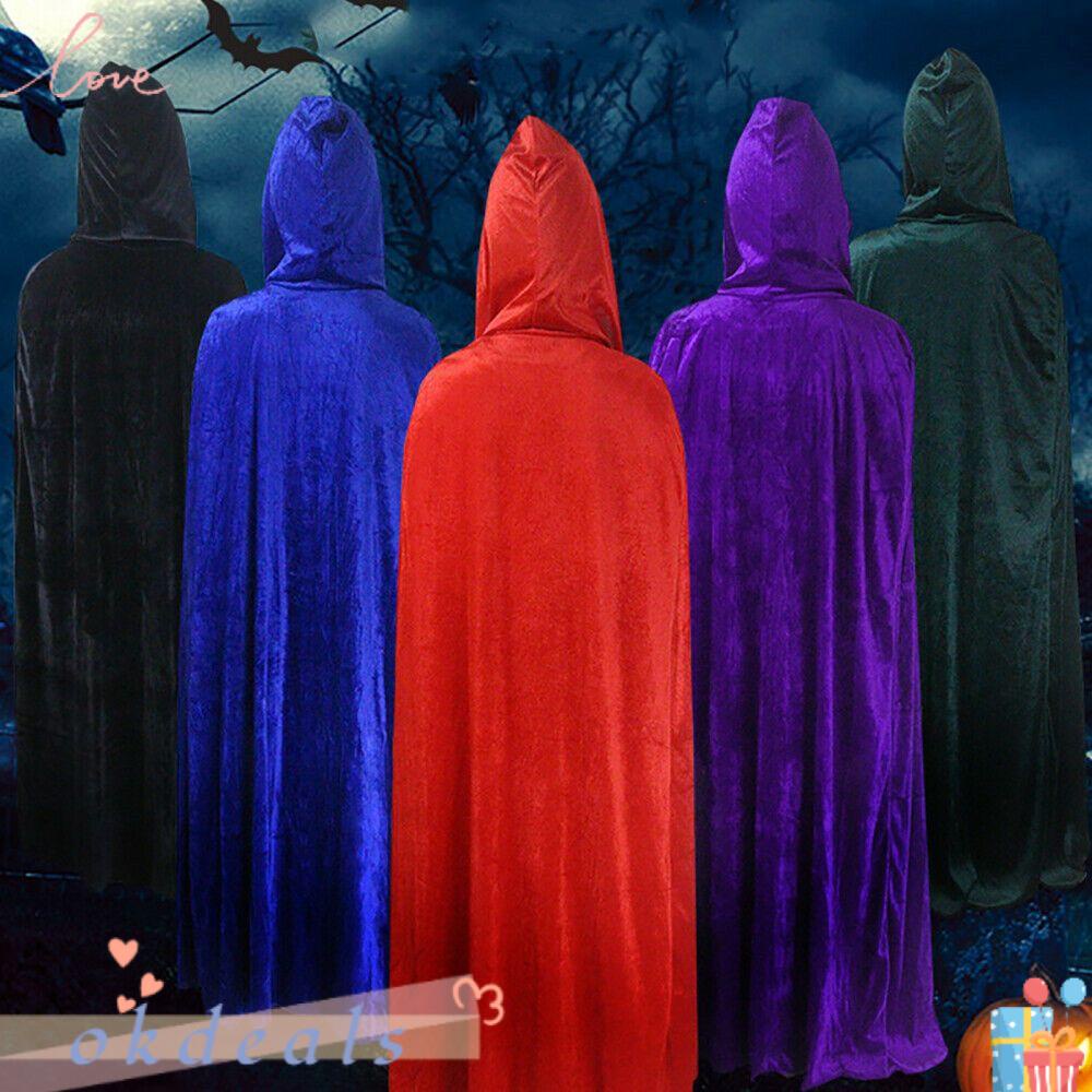 OKDEALS Áo Choàng Nhung Có Mũ Trùm Đầy Đủ Cho Người Lớn / Trẻ Em Dịp Halloween