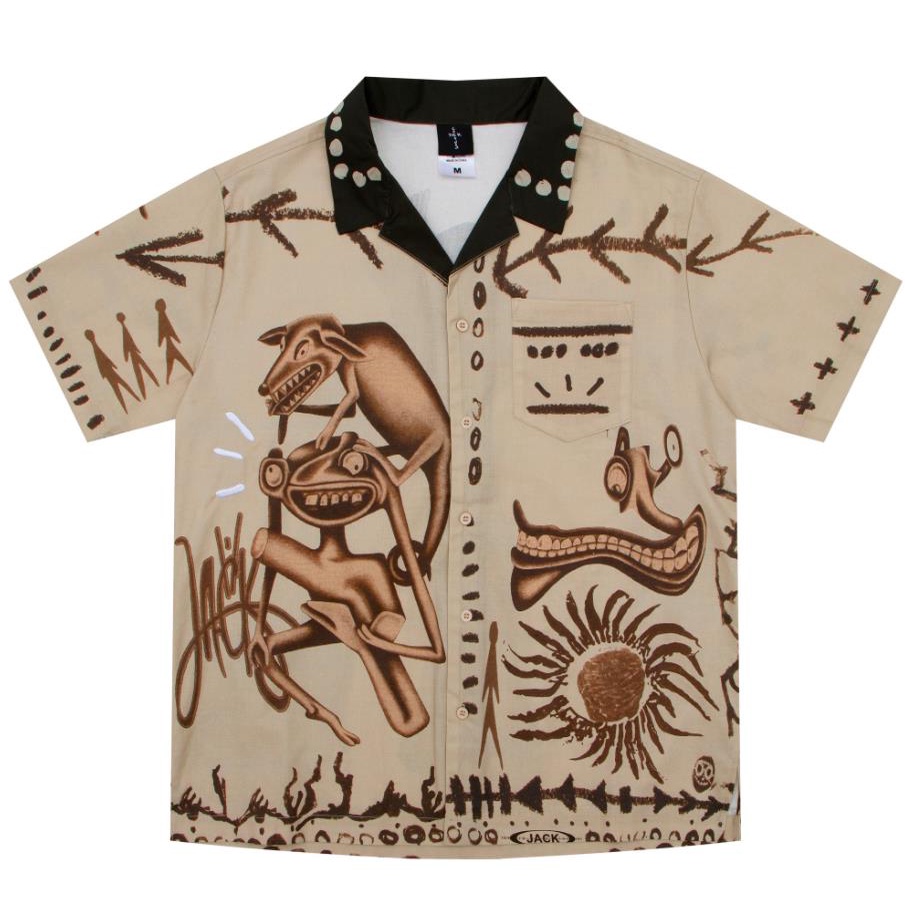 Mới Áo Thun Ngắn Tay In Họa Tiết Hoạt Hình Travis Scott Jack FW22
