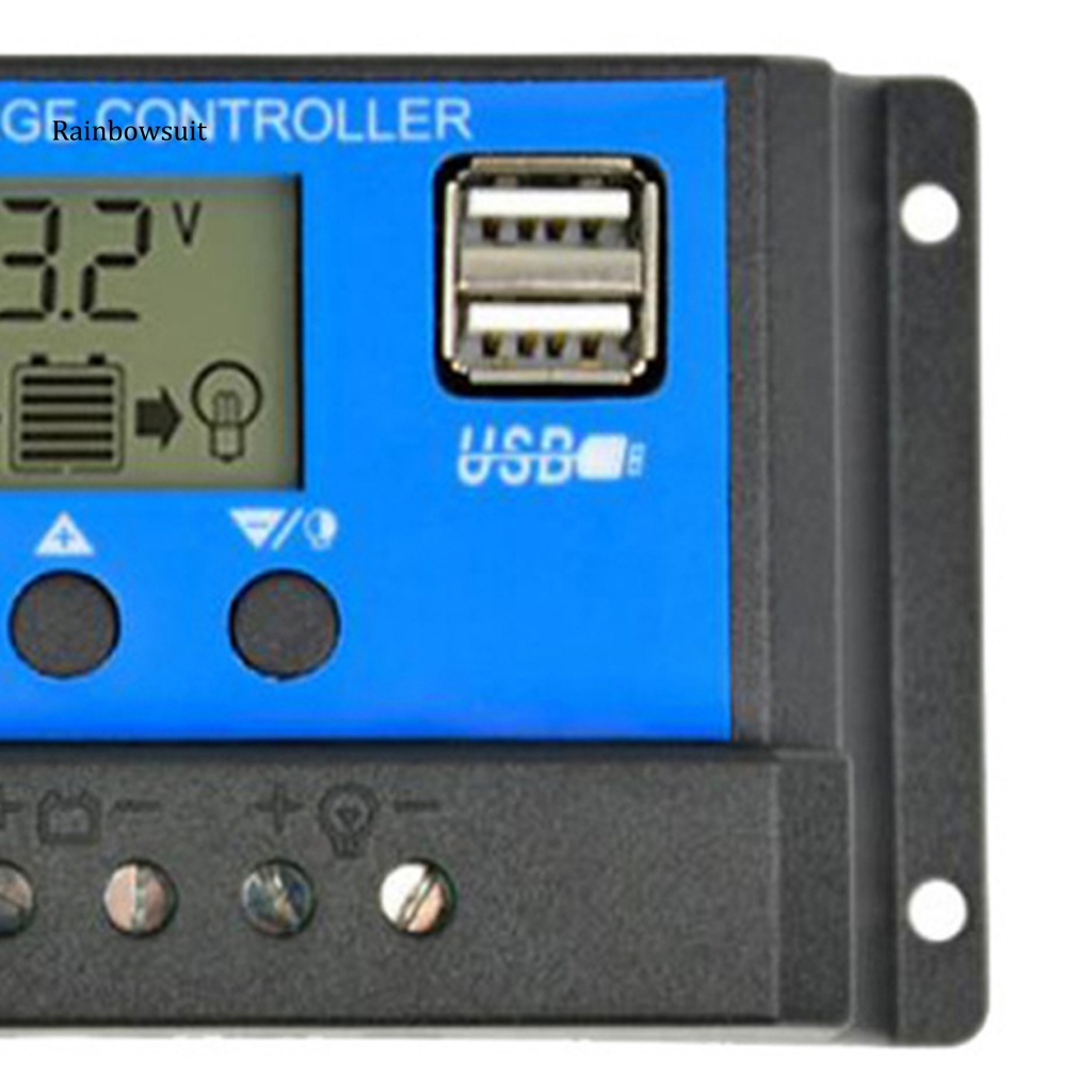 Thiết Bị Điều Khiển Sạc Pin Năng Lượng Mặt Trời Tự Động Đầu Ra USB Kép Màn Hình LCD An Toàn Cho Nhà Ở