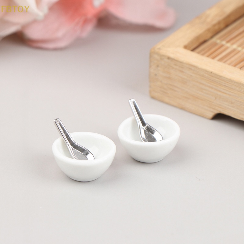 Bộ 4 Tô Muỗng Ăn Súp Đồ Chơi Búp Bê Cỡ 1 / 12