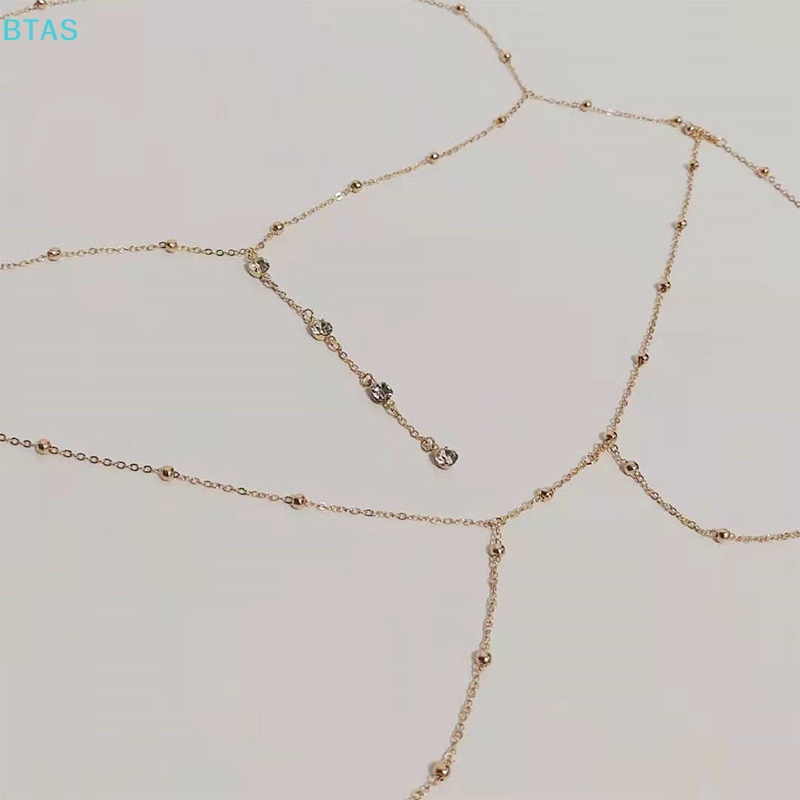 Phụ Kiện Dây Xích Tua Rua Chéo Ngực Đính Đá Quyến Rũ Cho Nữ Mặc Bikini Đi Biển