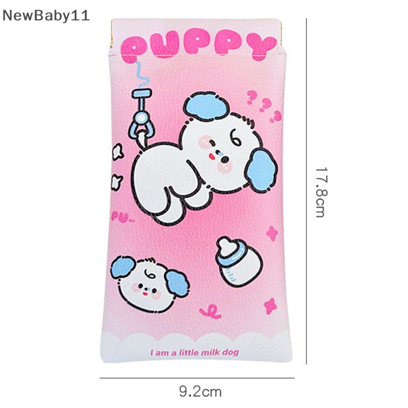 Hộp Đựng Mắt Kính Bằng Da PU Họa Tiết Chú Chó Hoạt Hình Dễ Thương