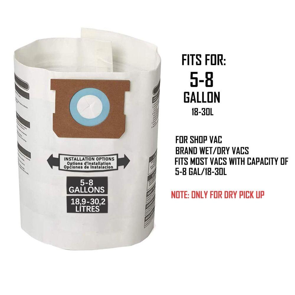 PISTA Bộ 5 Túi Lọc Thay Thế Cho Máy Hút Bụi 5-8 Gallon 9066100 90661 906-61