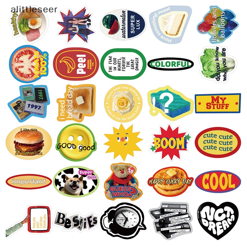 Bộ 60 Nhãn Dán Graffiti Phong Cách Âu Mỹ Ngọt Ngào Trang Trí Xe Hơi / Laptop / Điện Thoại / Sổ Tay DIY