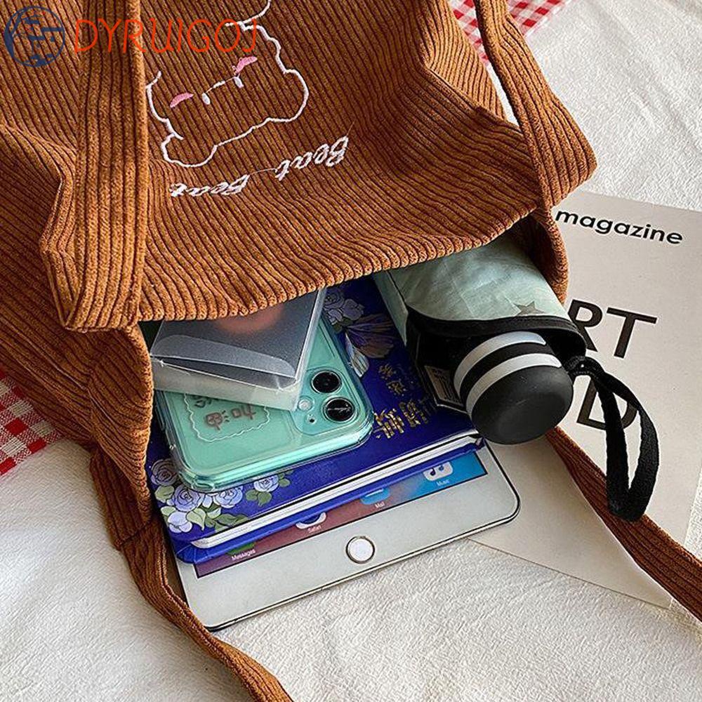 DYRUIDOJ Túi Xách Tay Bằng Nhung Thiết Kế Hình Gấu Dễ Thương Dành Cho Nữ