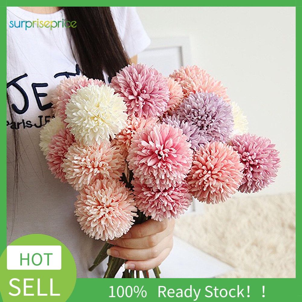 1 Nhánh Hoa Bồ Công Anh Nhân Tạo Trang Trí Bàn Tiệc Cưới DIY