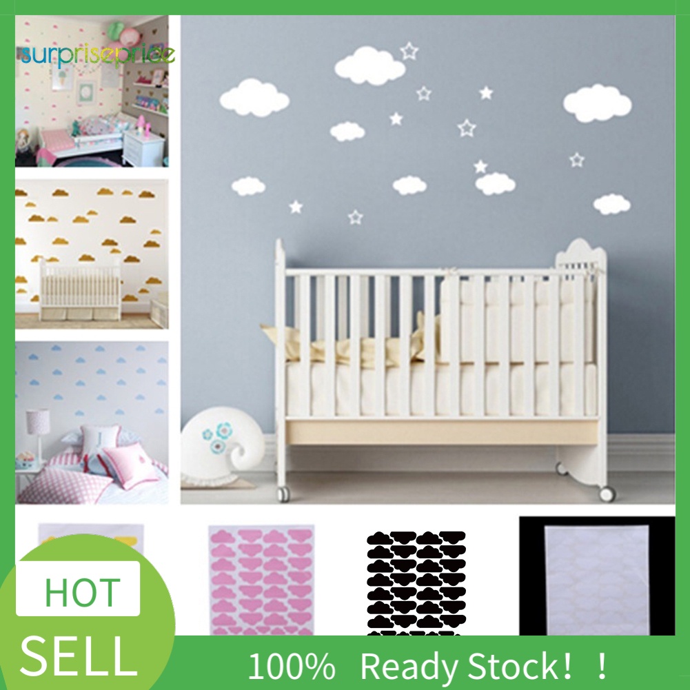 Set 38 Miếng Dán Tường Trang Trí Hình Đám Mây DIY