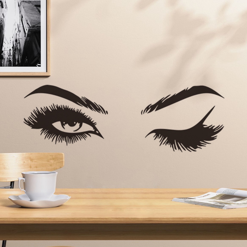 (Bất Ngờ) Hình Dán Tường Lông Mi Tự Dính Tuyệt Vời Không Để Lại Dấu Vết Trang Trí Phông Nền Nghệ Thuật Sáng Tạo Nghệ Thuậ