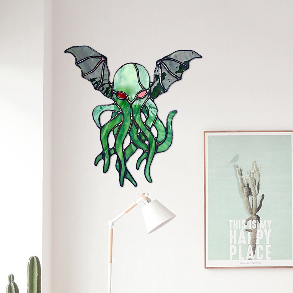 Miếng Dán Tường / Kính Cửa Sổ Bằng PVC Hình Bạch Tuộc Có Cánh Bắt Mắt Tháo Rời Được