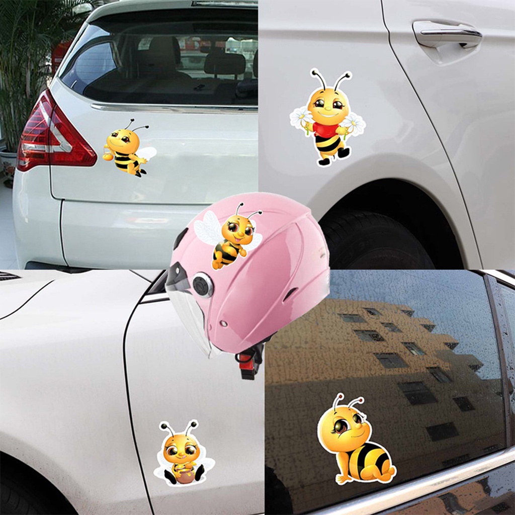 Miếng Dán PVC Trang Trí Tủ Lạnh / Cửa Xe Hơi Họa Tiết Chú Ong Hoạt Hình