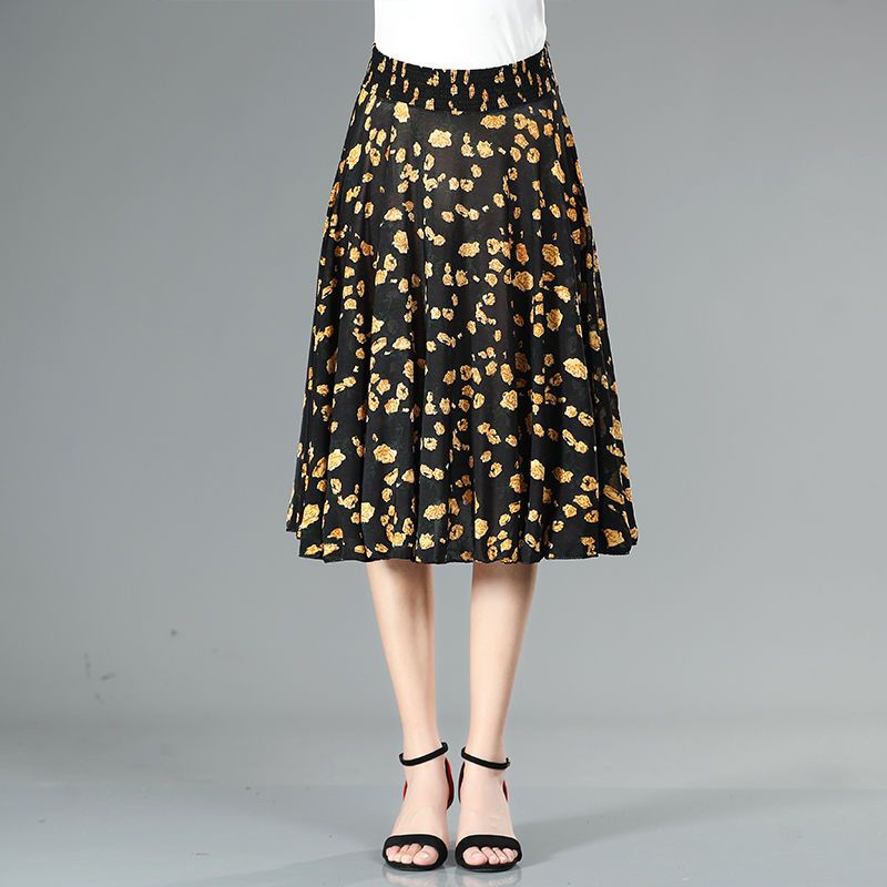 Chân Váy Chữ A Lưng Thun Co Giãn Thời Trang Mùa Hè Mới 2023 Cho Nữ Trung Niên