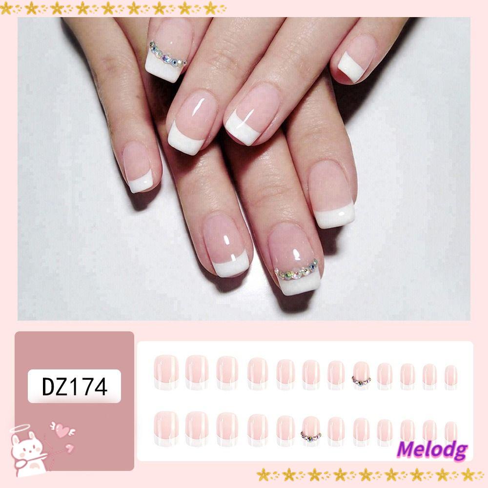 MELODG Set 24 Móng Tay Giả Có Thể Tháo Rời