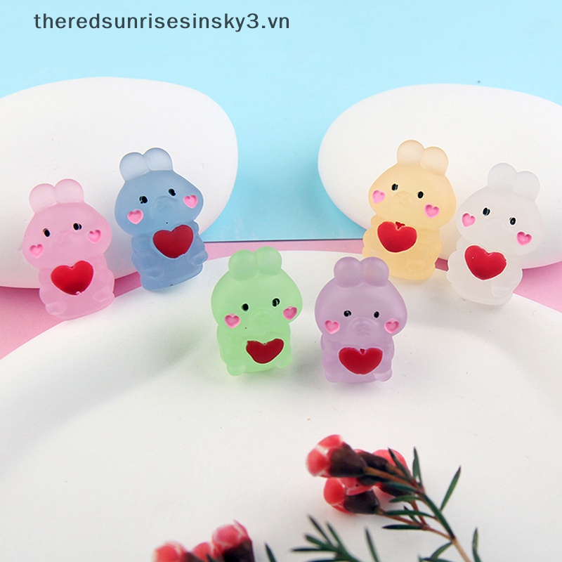 Bộ 10 Đồ trang trí Động Vật Hoạt Hình Phát Sáng Trong Bóng Tối Mini Bằng Nhựa Resin