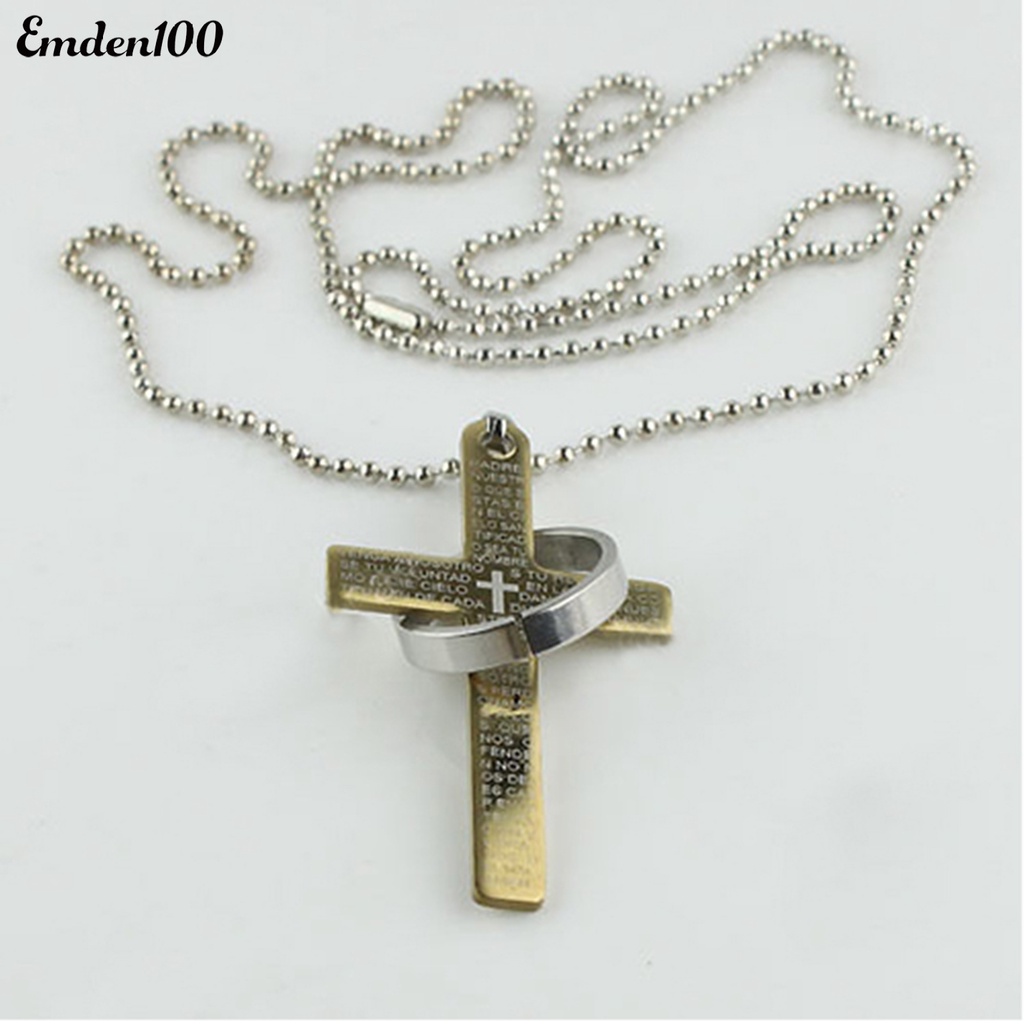 [EMDEN] Vòng cổ Mặt Hình Thánh Giá Bằng Thép Không Gỉ Cho Nam