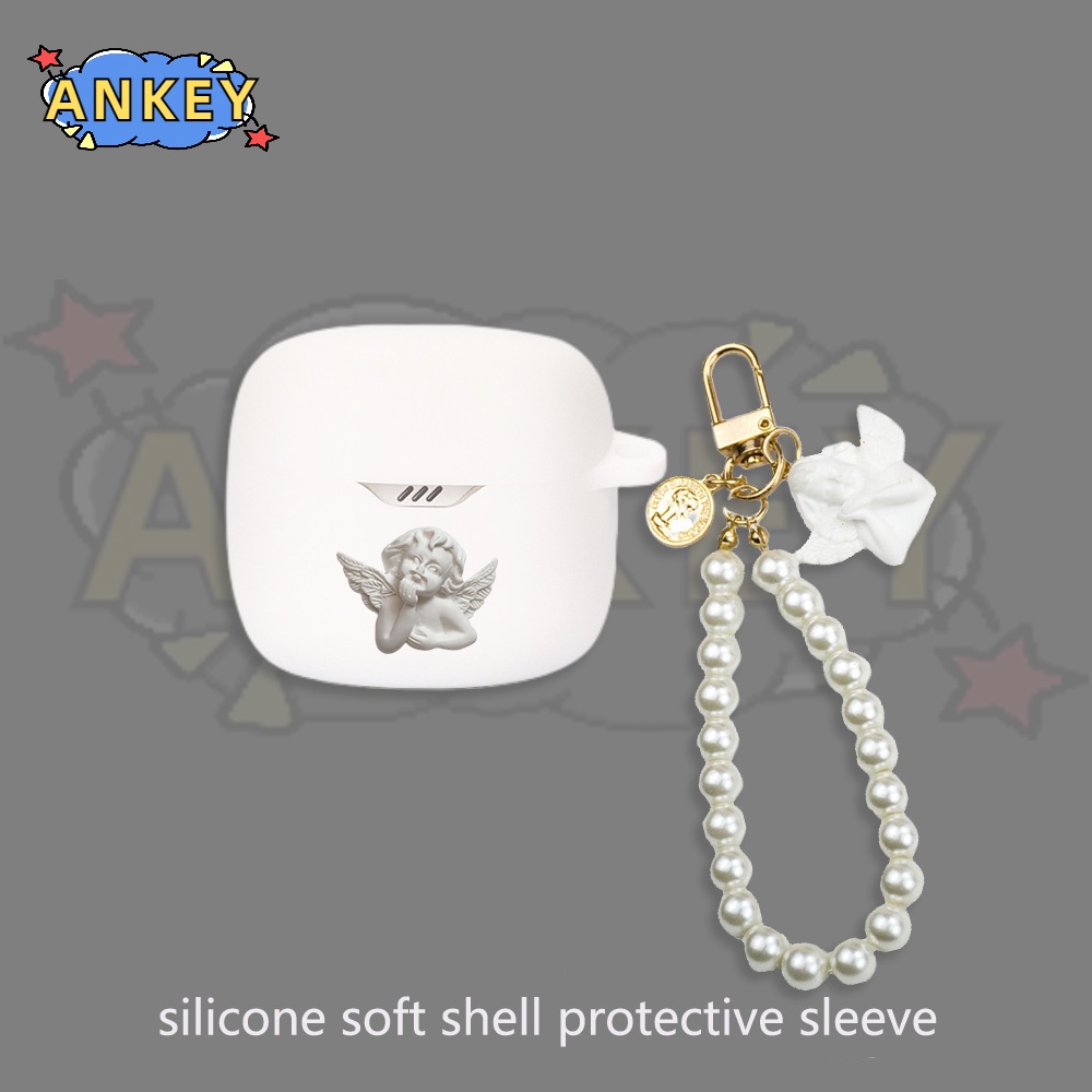 For JBL Tune Flex Tune 230NC 130NC 225 220 Earphone Silicone Case Bow Cartoon Earbuds Protective Headphone Cover Headset with Pendant