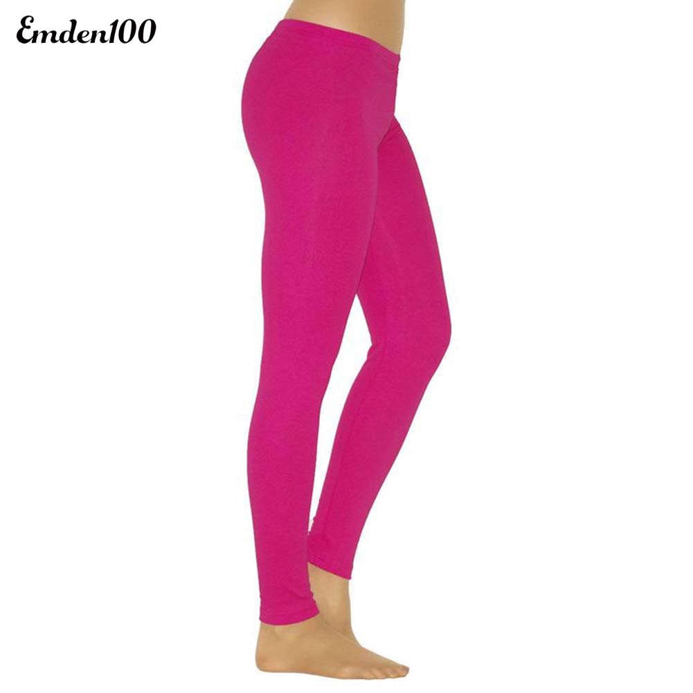 [EMDEN] Quần Legging Bút Chì Ôm Dáng Eo Cao Co Giãn Màu Trơn Cho Nữ