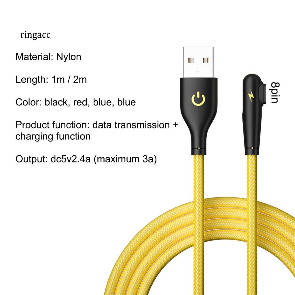 Dây Cáp Sạc Truyền Dữ Liệu RGA 8Pin 90 Độ Chuyên Dụng Cho iPhone