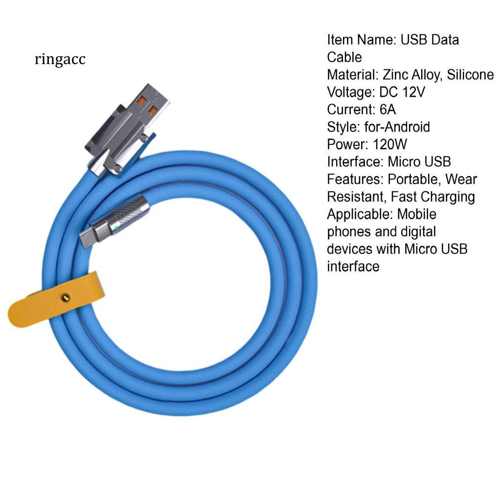 Cáp Sạc / Đồng Bộ Dữ Liệu 4 Màu Cho Điện Thoại 120W 6A