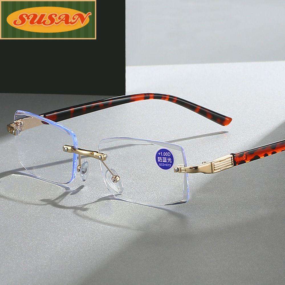 SUSANS Kính Đọc Sách Gọng Vuông Chống Ánh Sáng Xanh Phong Cách Vintage