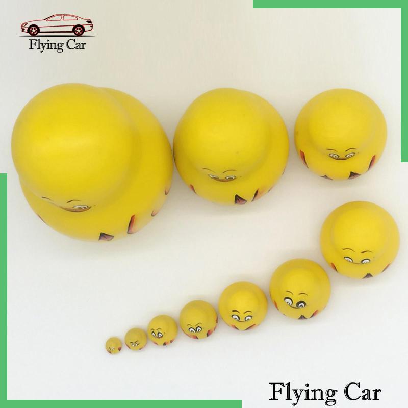 Bộ 10 Búp Bê Nga Matryoshka Bằng Gỗ In Họa Tiết Hoạt Hình Dễ Thương Dùng Làm Quà Tặng Cho Bé