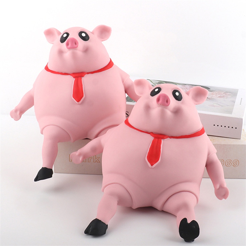 Đồ Chơi Bóp Giảm Căng Thẳng Hình Chú Heo Màu Hồng Dễ Thương