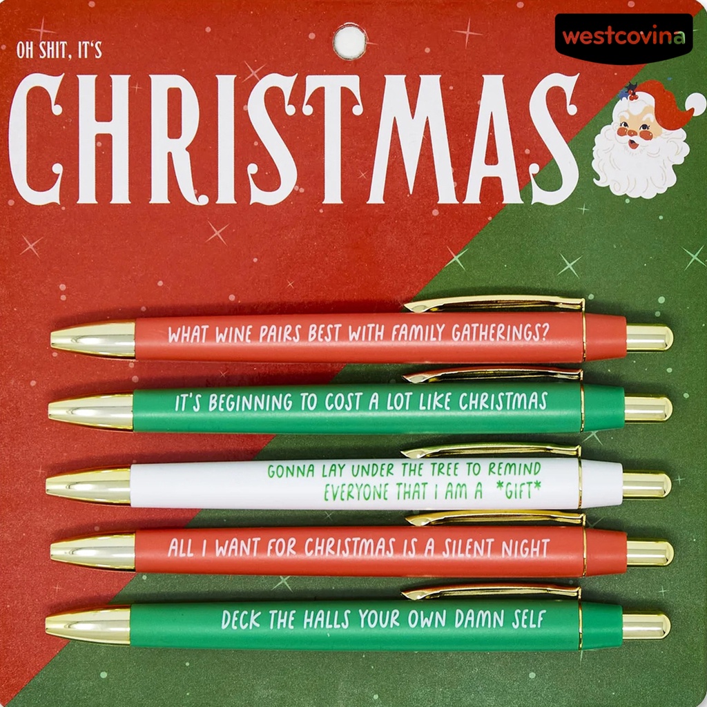 [WSTN]✎Set 5 Bút Bi Họa Tiết Giáng Sinh Dễ Thương