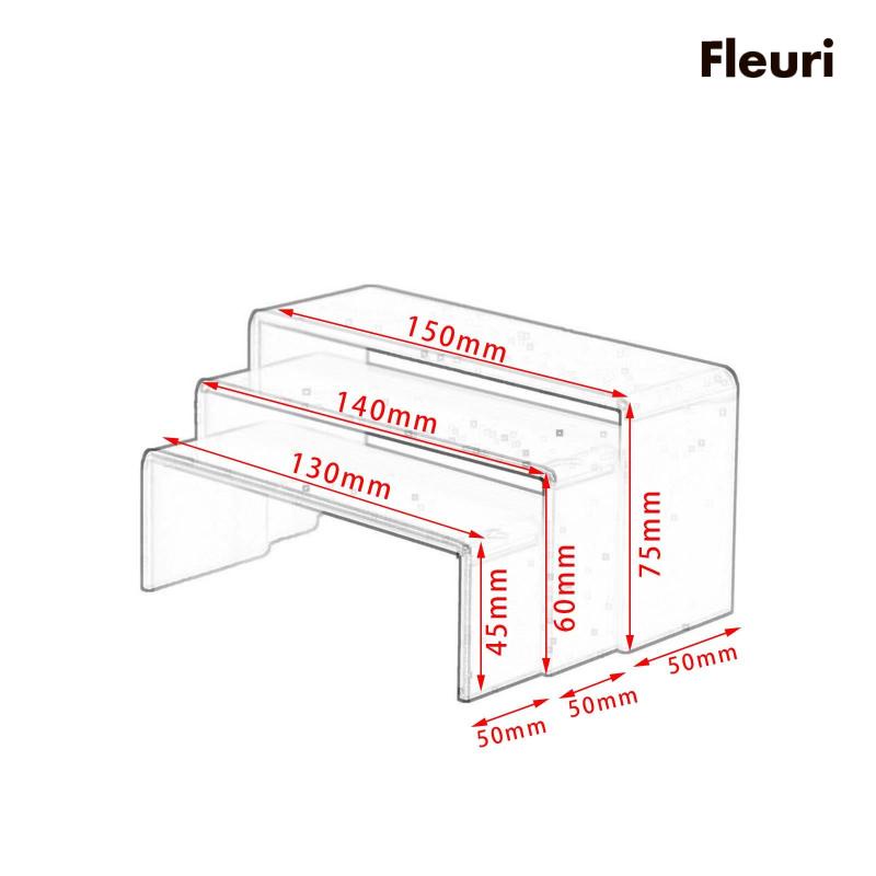 Set 3 Giá Đỡ Trưng Bày Bánh Cupcake / Nước Hoa Hình Chữ Nhật Bằng Acrylic Đa Năng