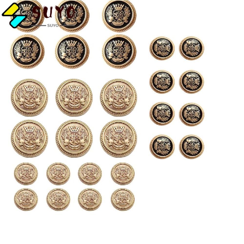 SUYO Nút Áo Hình Vương Miện Bằng Đồng Phong Cách Cổ Điển Dùng May Vá Đồ Thủ Công DIY
