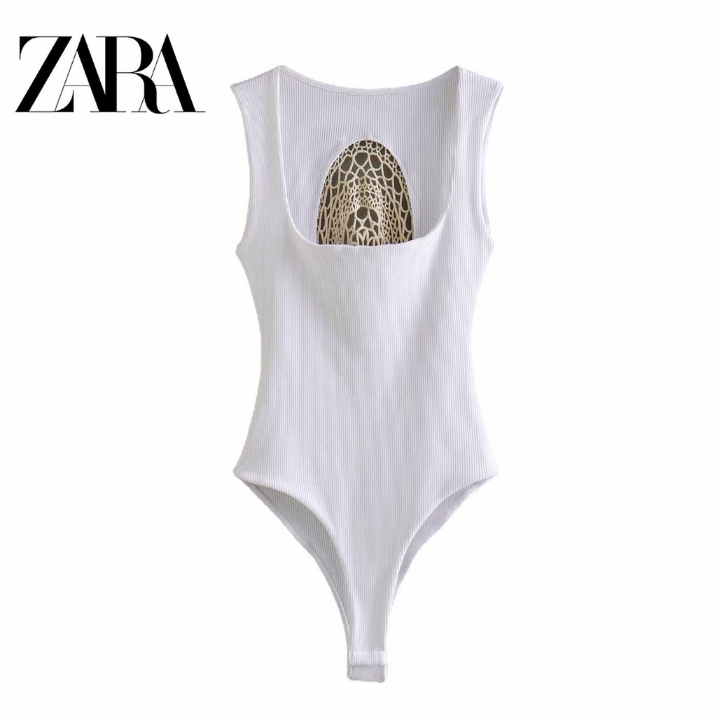 Bộ Áo Liền Quần Zara Cổ Chữ U Màu Trơn Thời Trang Cho Nữ