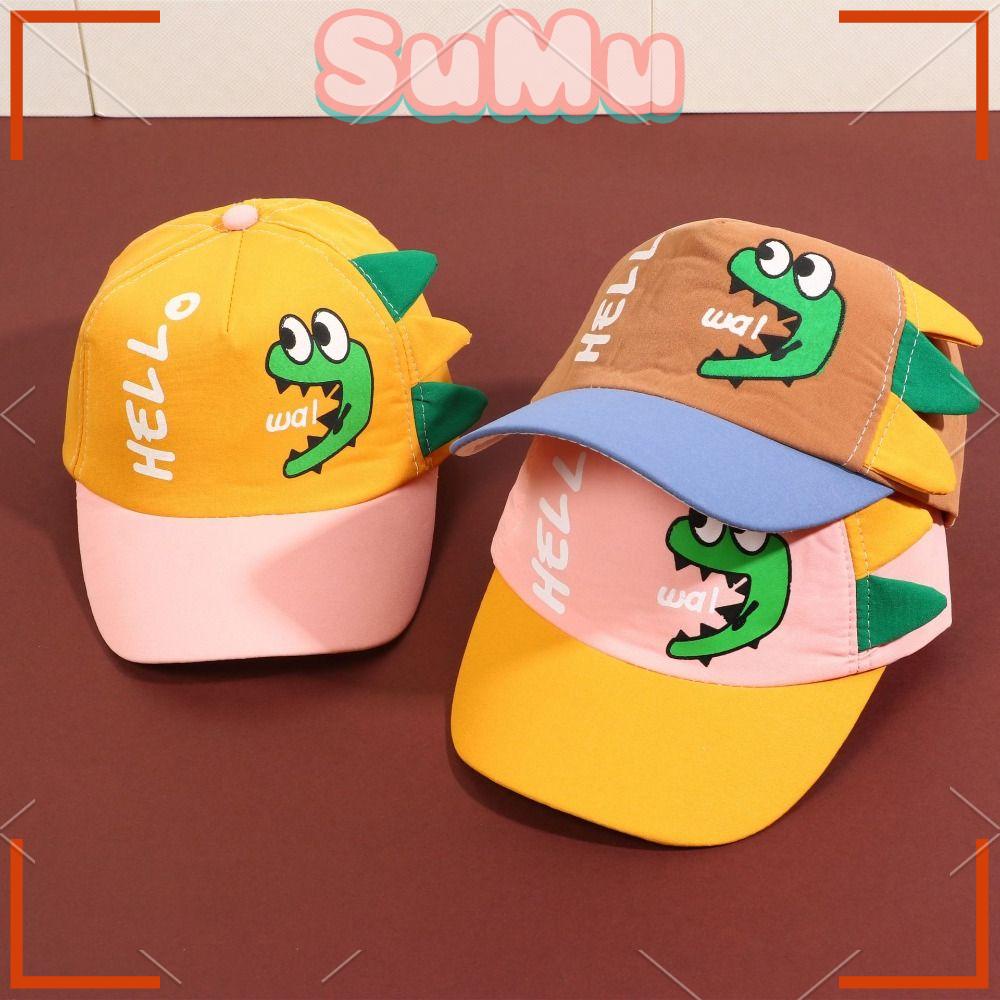 SUMU Mũ Lưỡi Trai Họa Tiết Khủng Long Hoạt Hình Nhanh Khô Thời Trang Mùa Hè Cho Bé Trai Và Gái