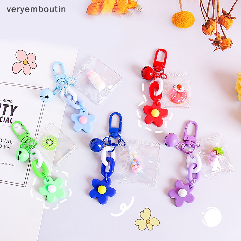 Móc Điện Thoại Dạng Chuỗi Hạt Resin Hình Hoa Dễ Thương Hữu Ích Phong Cách Hàn Quốc Cho Nữ