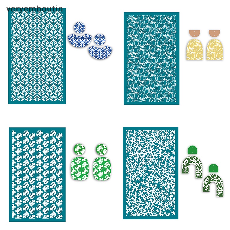 Khuôn Lụa Polymer Dạng Lưới in Họa Tiết Có Thể Tái Sử Dụng Làm Trang Sức Thủ Công