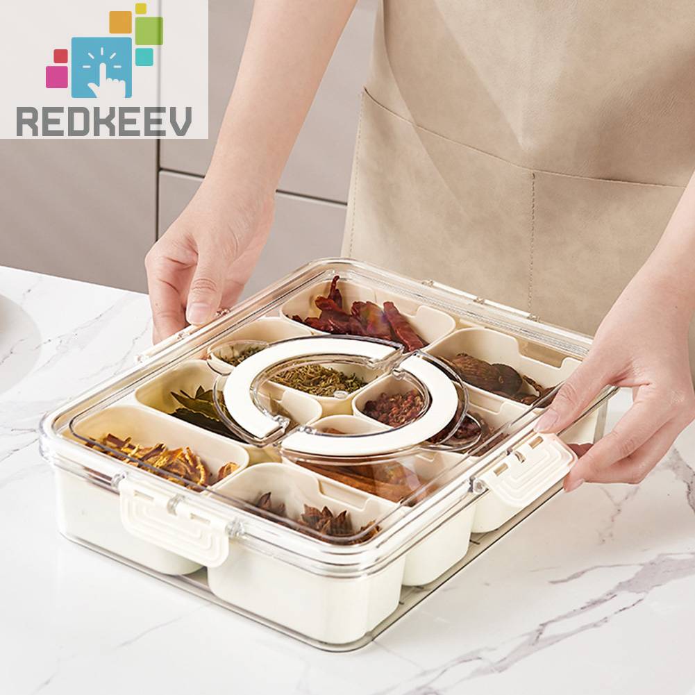 Hộp Đựng Gia Vị 4 / 8 Ngăn Tiện Lợi Cho Nhà Bếp