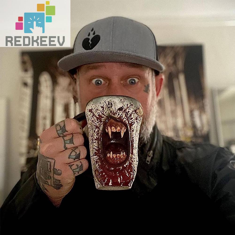 Cốc Cà Phê Kinh Dị Phong Cách Gothic Halloween Vui Nhộn Trang Trí Gia Đình Bạn Bè