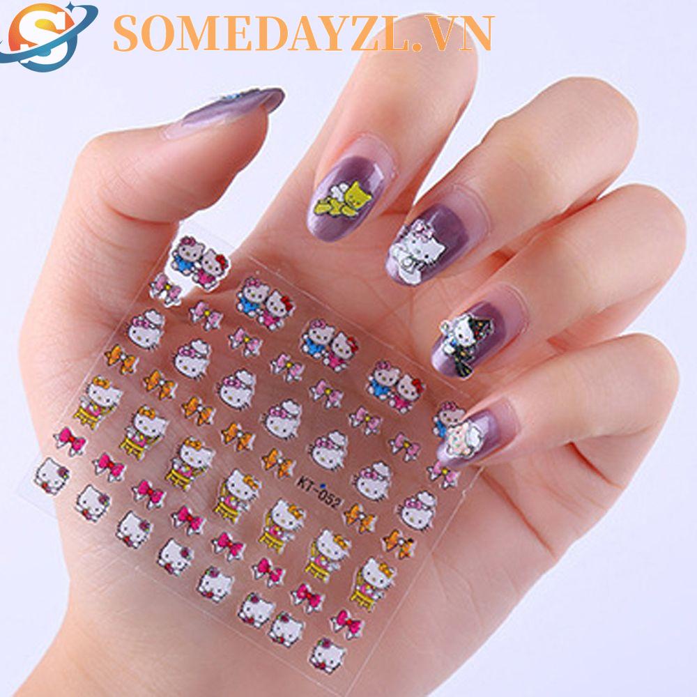 SOMEDAYZL Miếng Dán Trang Trí Móng Tay Tự Dính Họa Tiết Hoạt Hình Dễ Thương Dành Cho Bạn Nữ
