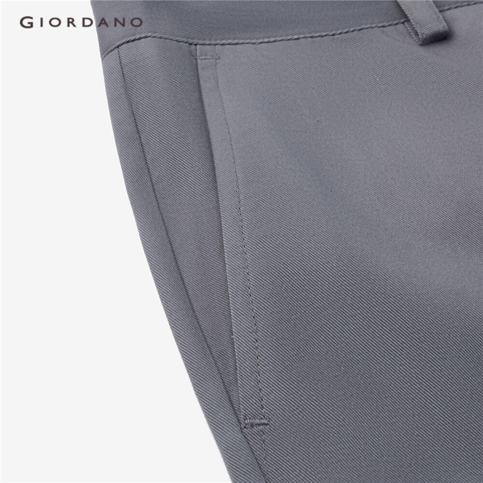 Quần Dài Lưng Cao 3 Tấc Màu Trơn Phong Cách Đơn Giản Thời Trang Cho Nam GIORDANO 01113066
