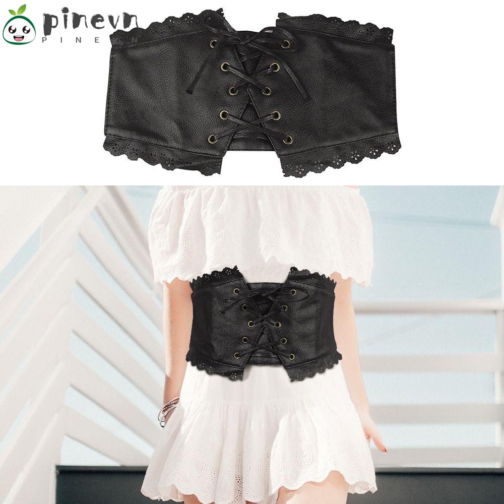 PINEVN Thắt Lưng Da Bản Rộng Co Giãn Phong Cách Cổ Điển