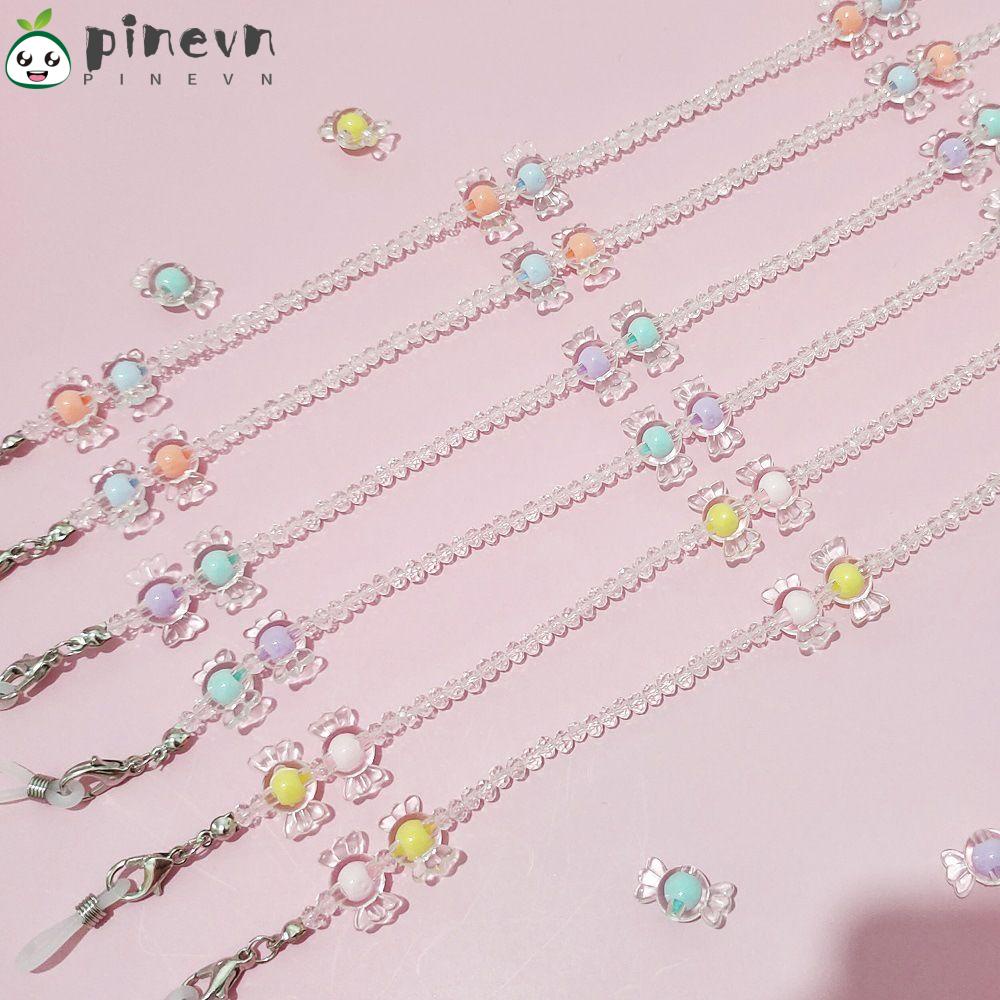PINEVN Dây Chuỗi Giữ Mắt Kính Xỏ Hạt Nhiều Màu Sắc Dễ Thương Cho Bé Gái
