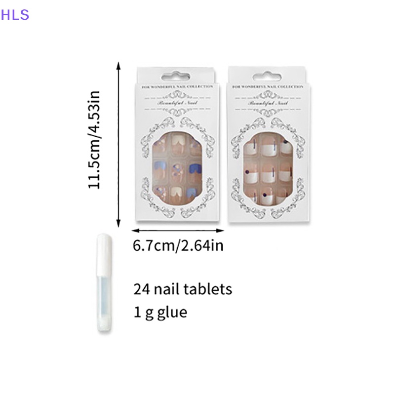 [HLS] Móng Tay Giả Dài Màu Tím Kim Tuyến Cực Quang Có Thể Tháo Rời