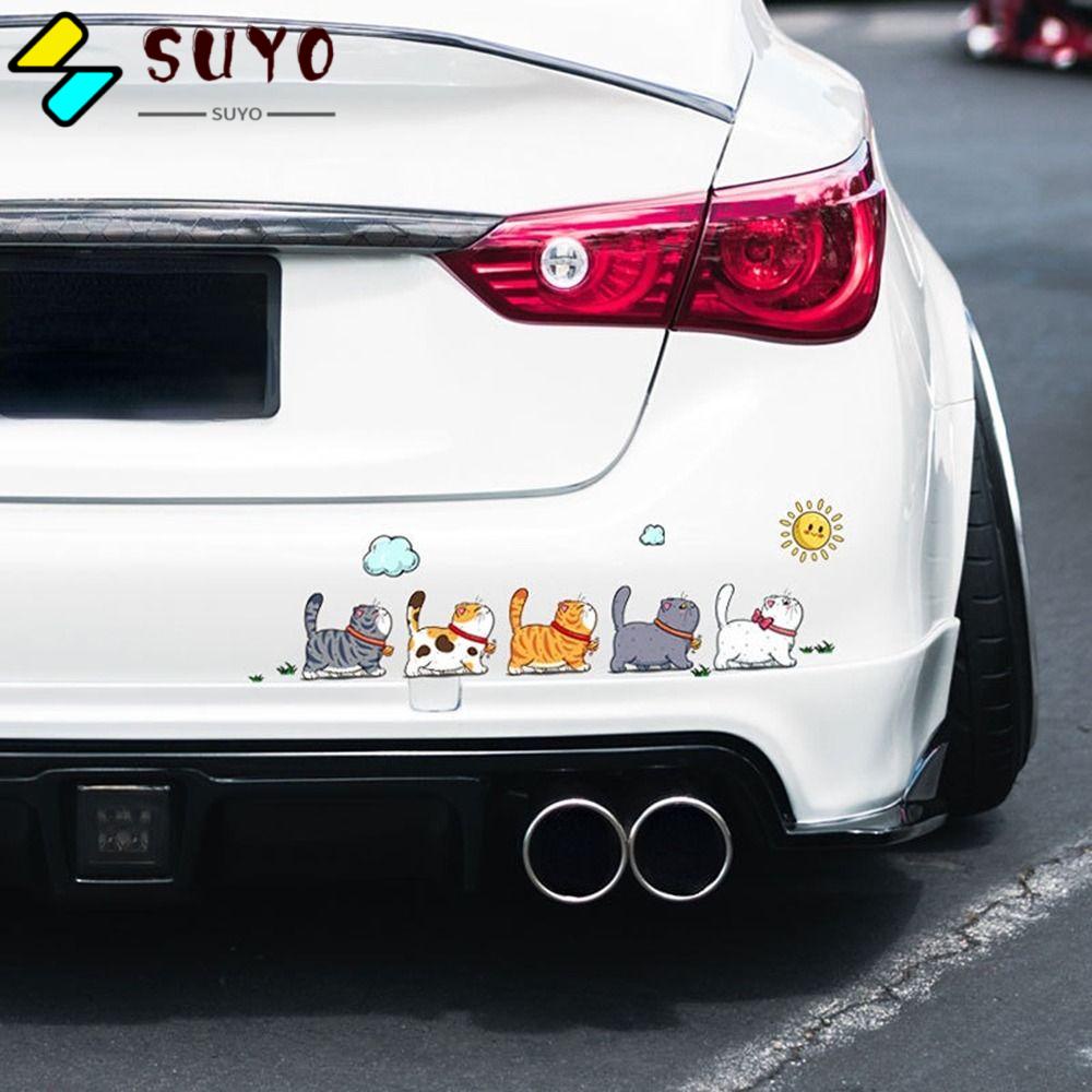 SUYO Miếng Dán Trang Trí Xe Hơi Hình Mèo Leo Cây Bằng PVC Chống Thấm Nước Độc Đáo Trang Trí Nhà Cửa / Xe Hơi