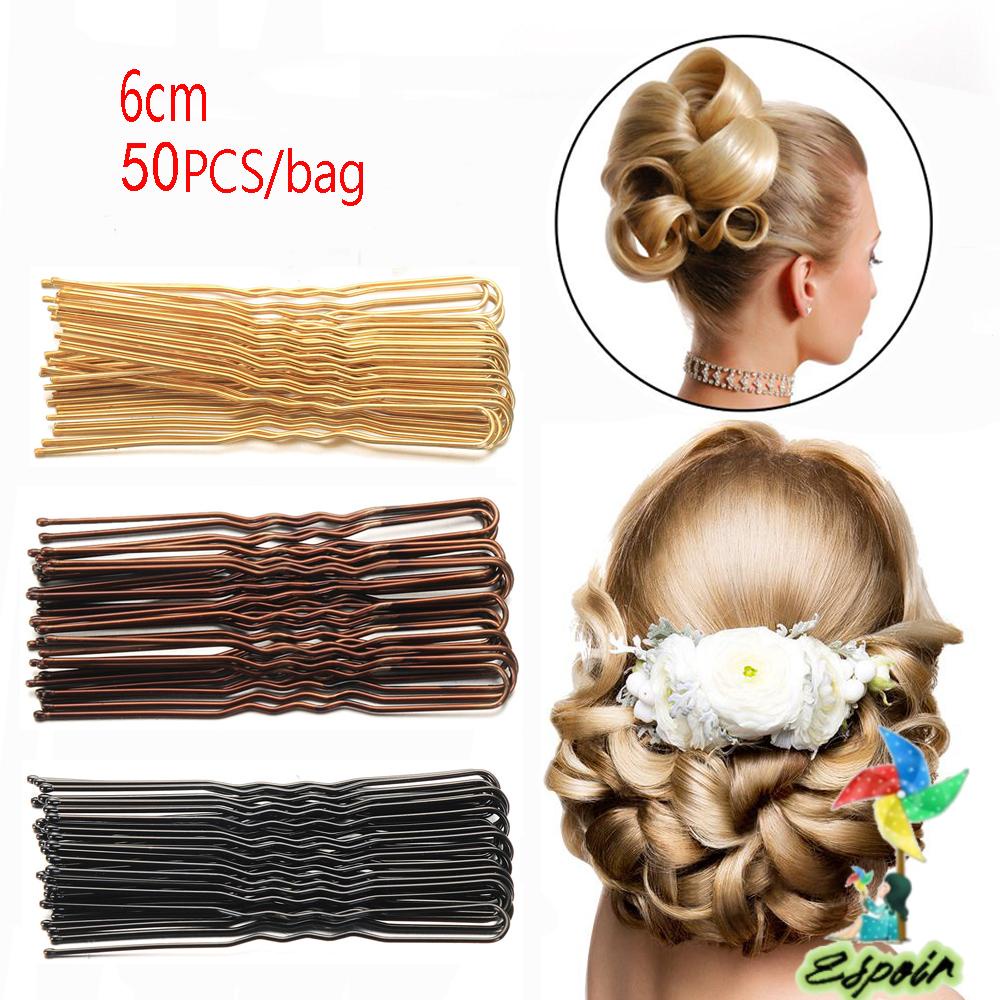 ESPO Set 50 Kẹp Tóc Chữ U Gợn Sóng Mới Cho Cô Dâu