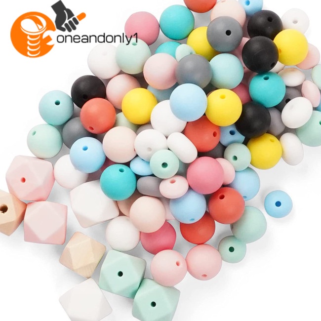 Bộ 100 Hạt Silicone Hình Đa Giác Làm Vòng Tay / Móc Khóa Diy