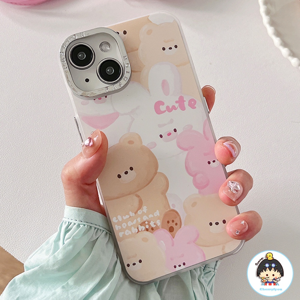 Ốp Điện Thoại TPU Dẻo Họa Tiết Hoạt Hình Gấu / Thỏ Dễ Thương Chống Sốc / Bụi Bẩn Cho IPhone 14 13 12 11 Pro Max X XR 8 7 Plus