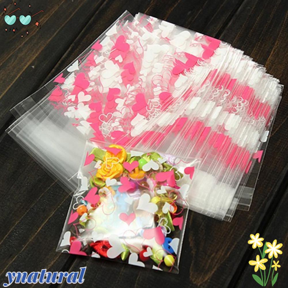 YNATURAL Bộ 100 Túi Nhựa Mini Đựng Kẹo Có Keo Dán Tiện Lợi