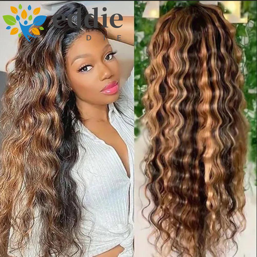 26EDIE Tóc Giả Xoăn Dài Màu Nâu Gradient Bằng Sợi Tổng Hợp Dành Cho Nữ