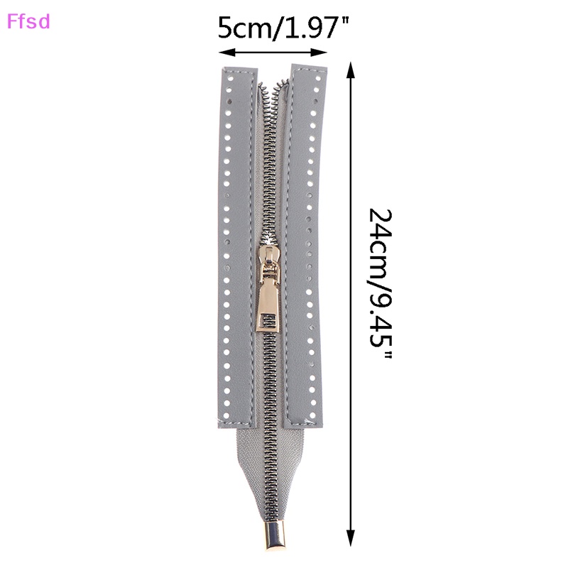 {Ffsd} Túi Xách Da PU Cứng Khóa Kéo Kim Loại Phụ Kiện May Vá Thủ Công