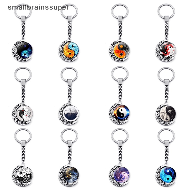 Móc Khóa Hình Mặt Trăng Xoay 360 Độ Phong Cách Vintage Thời Trang