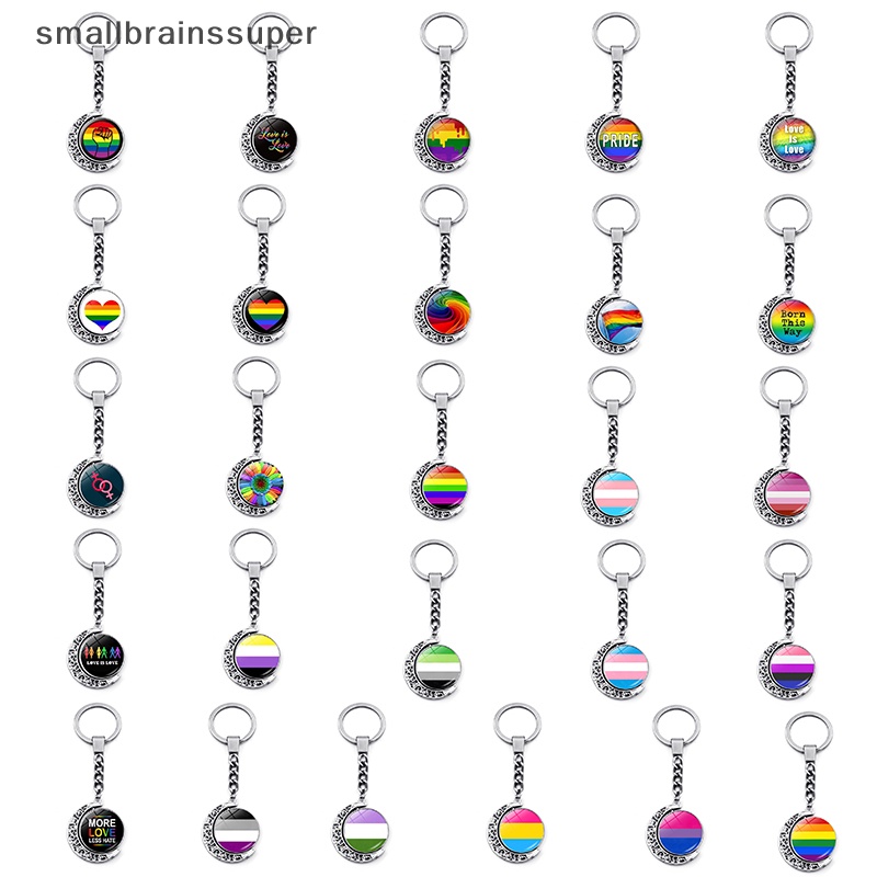 Smallbrainssuper Móc Chìa Khóa Hai Mặt 360 Độ Mặt Trăng Khuyết Thời Trang Dễ Phối Đồ SBS