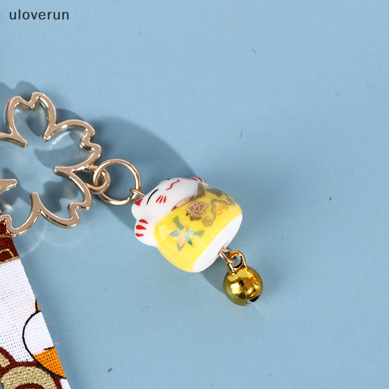 Uloverun Maneki Neko Sakura Móc Khóa Bằng Gốm Sứ Hình Mèo May Mắn vn