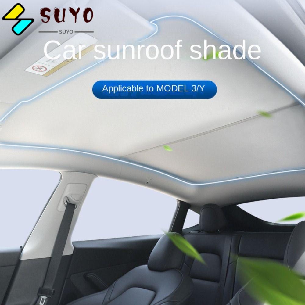 SUYO Tấm Che Nắng Cách Nhiệt Bằng Vải Cho Cửa Kính Trước Và Sau Xe Hơi Tesla Model 3 / Y 2021-2023
